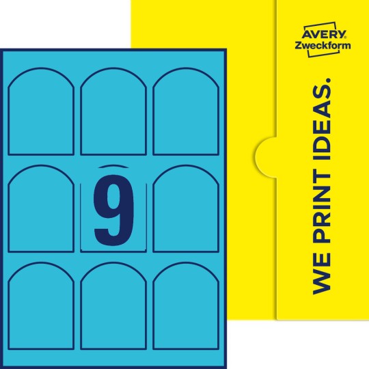 9 stk. etiketter per ark