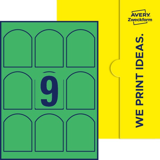 9 stk. etiketter per ark