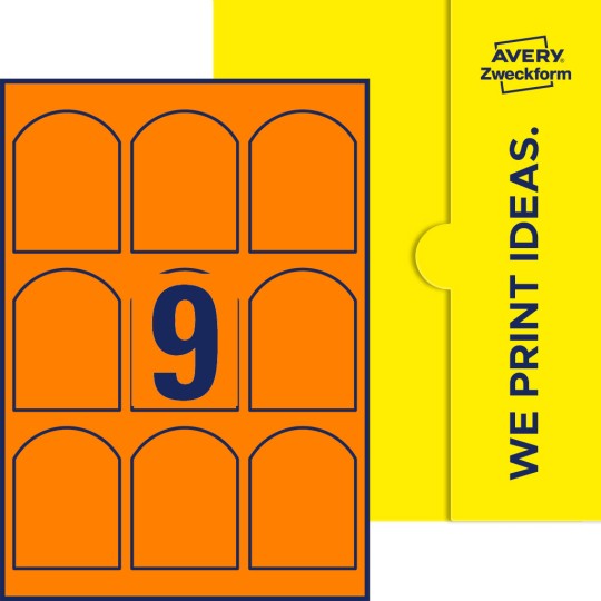 9 stk. etiketter per ark