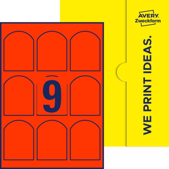 9 stk. etiketter per ark