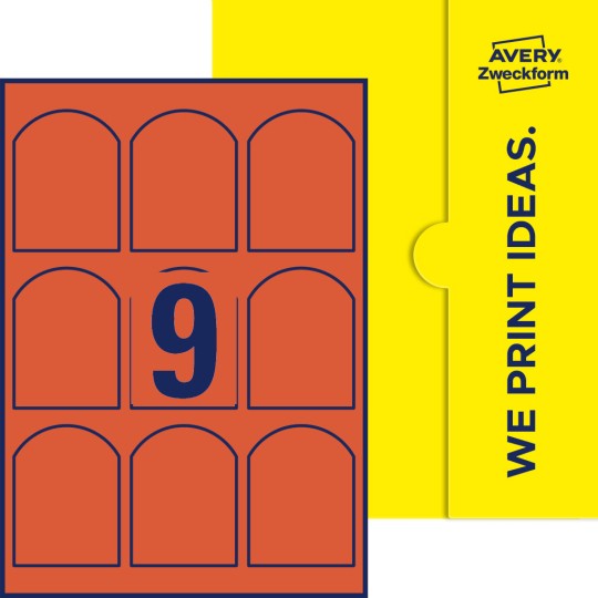 9 stk. etiketter per ark