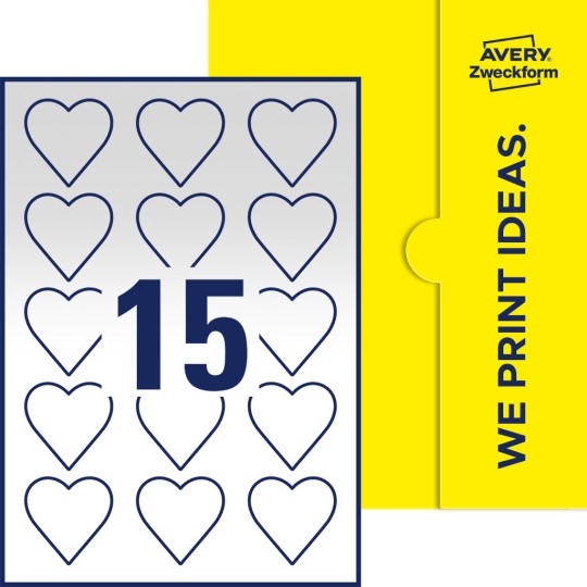 15 stk. etiketter per ark