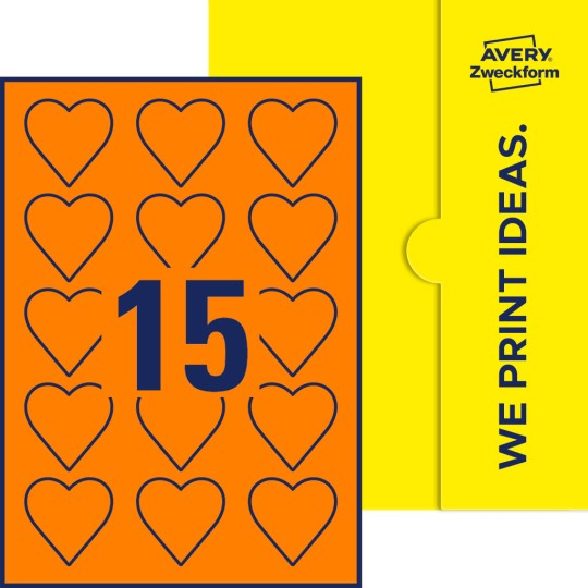 15 stk. etiketter per ark