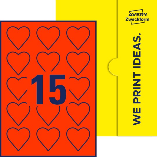 15 stk. etiketter per ark