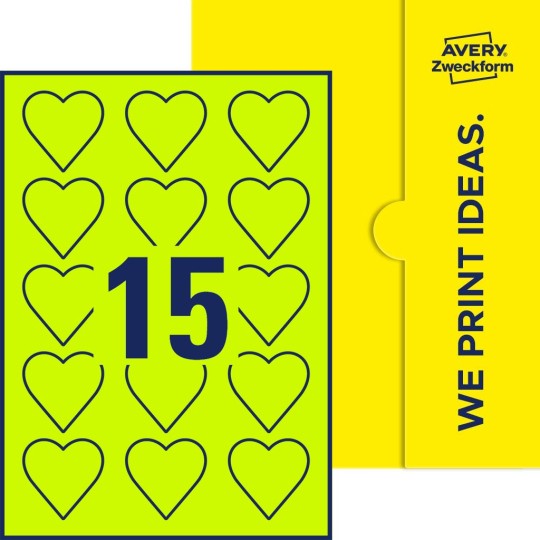 15 stk. etiketter per ark