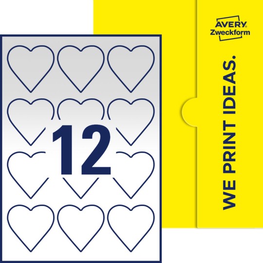 12 stk. etiketter per ark