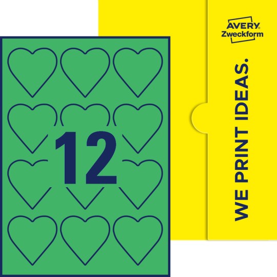 12 stk. etiketter per ark