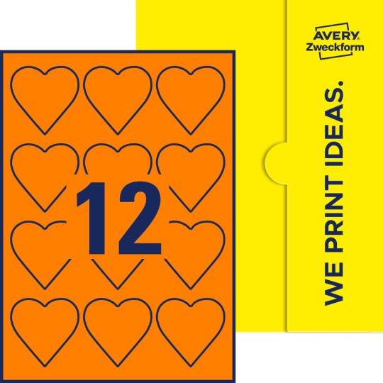 12 stk. etiketter per ark