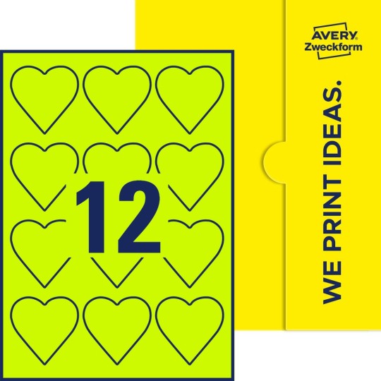 12 stk. etiketter per ark