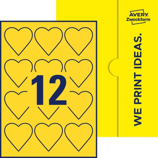 12 stk. etiketter per ark