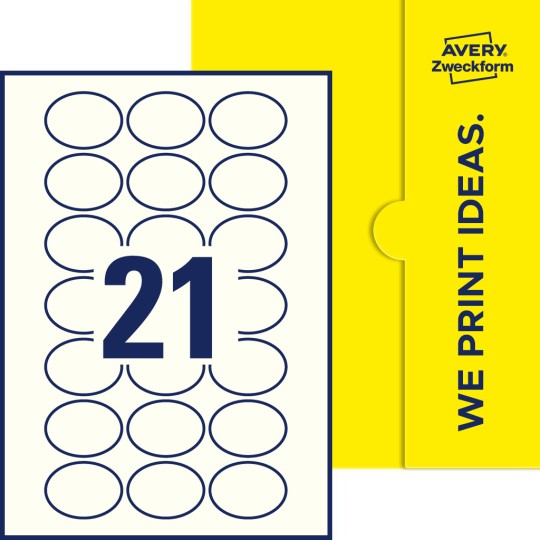 21 stk. etiketter per ark