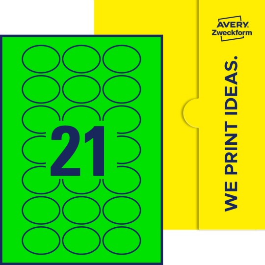 21 stk. etiketter per ark