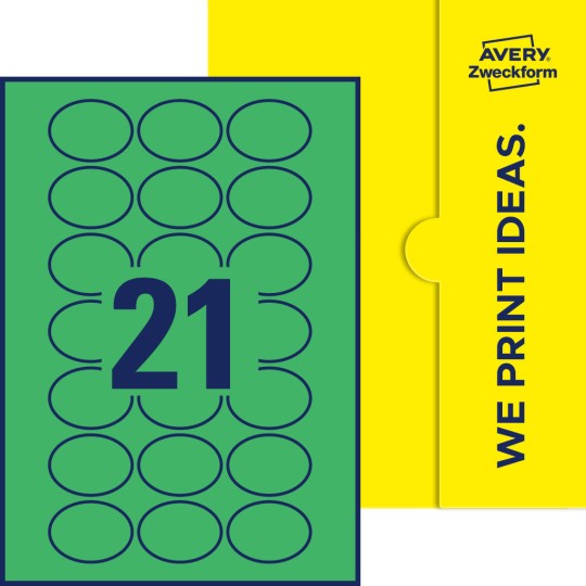 21 stk. etiketter per ark