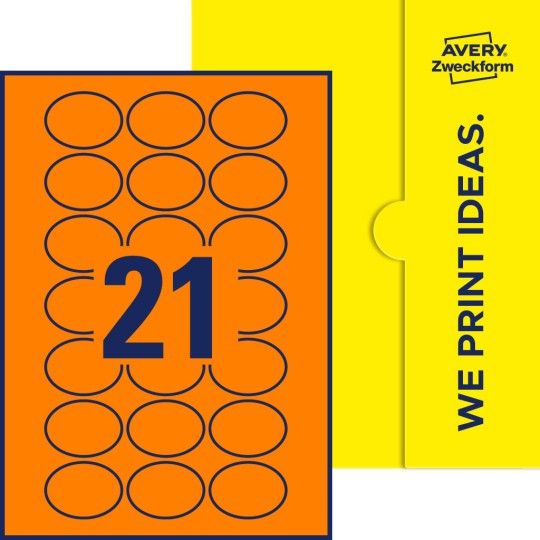 21 stk. etiketter per ark