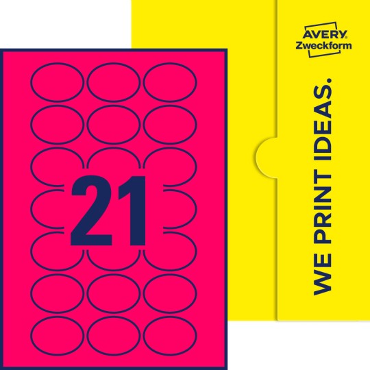 21 stk. etiketter per ark