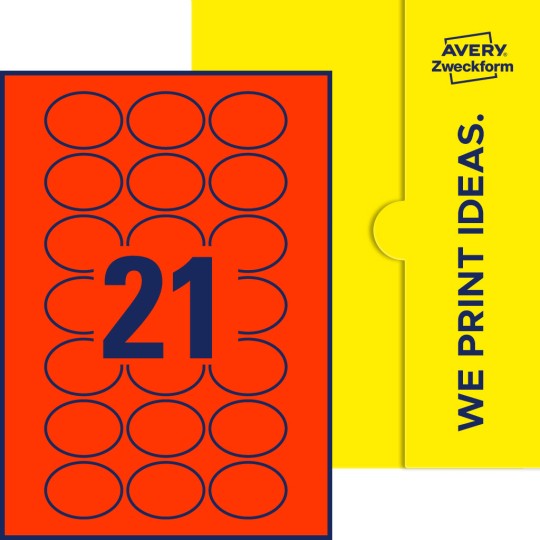 21 stk. etiketter per ark