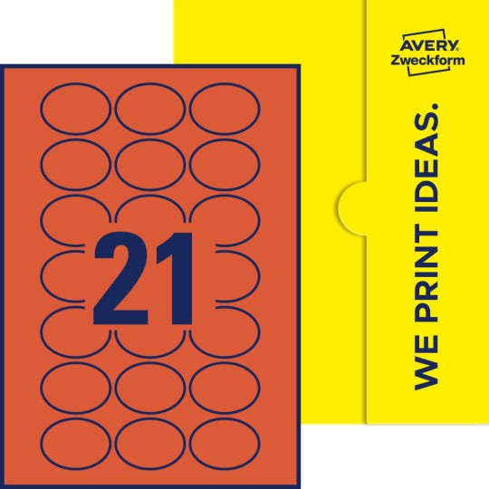 21 stk. etiketter per ark