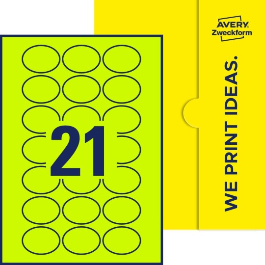 21 stk. etiketter per ark