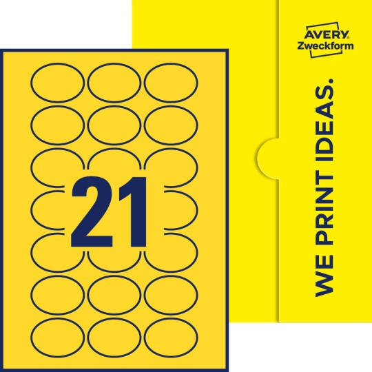 21 stk. etiketter per ark