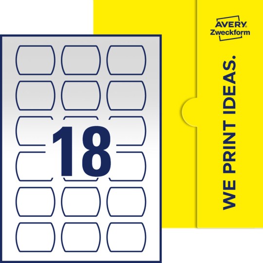 18 stk. etiketter per ark