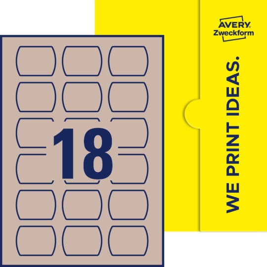 18 stk. etiketter per ark