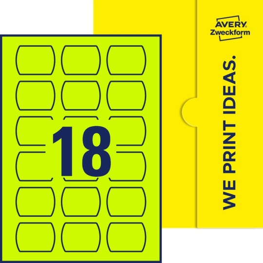 18 stk. etiketter per ark