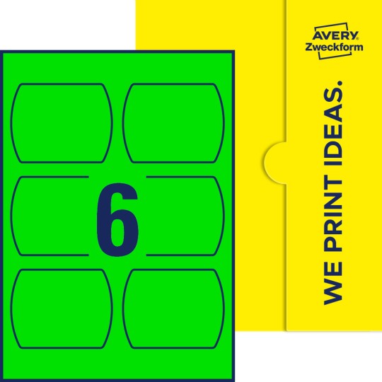 6 stk. etiketter per ark