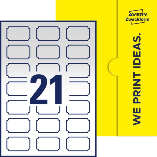 21 stk. etiketter per ark