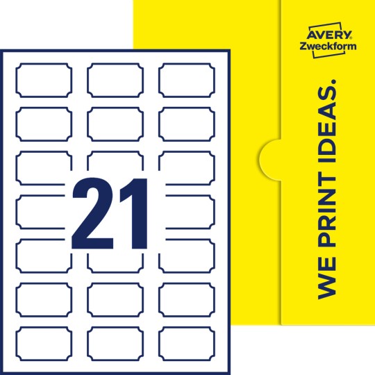 21 stk. etiketter per ark