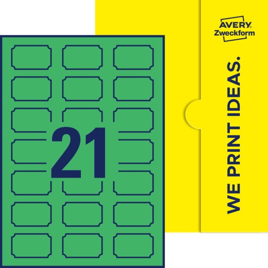 21 stk. etiketter per ark