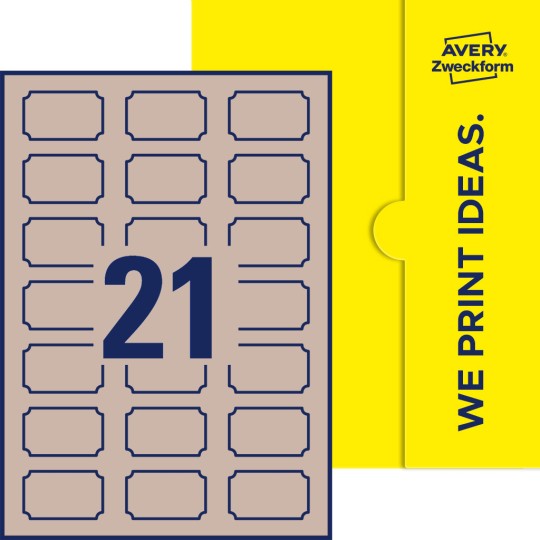 21 stk. etiketter per ark