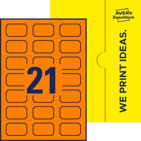 21 stk. etiketter per ark