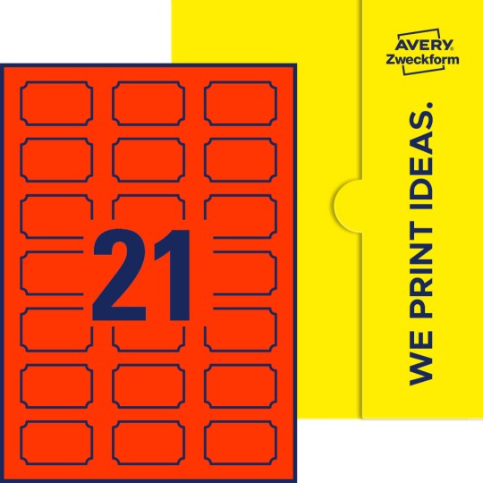 21 stk. etiketter per ark
