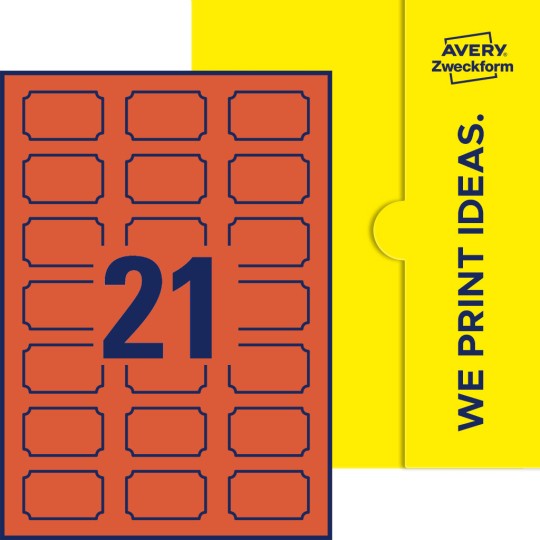 21 stk. etiketter per ark