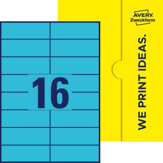 16 stk. etiketter per ark