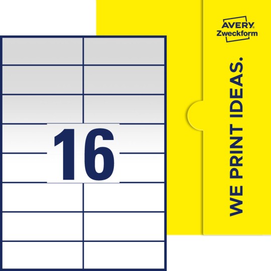 16 stk. etiketter per ark