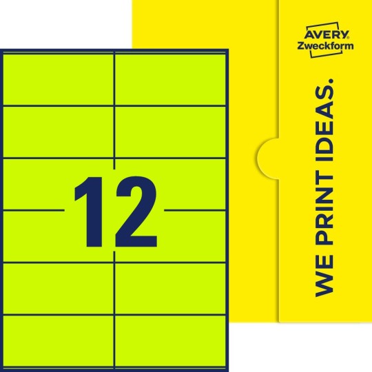 12 stk. etiketter per ark