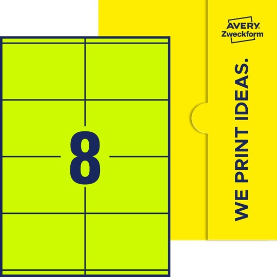 8 stk. etiketter per ark