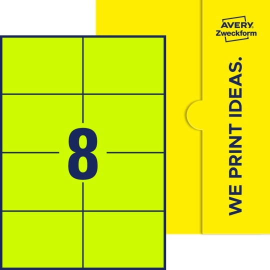 8 stk. etiketter per ark