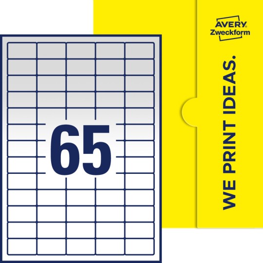 65 stk. etiketter per ark