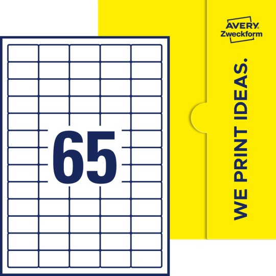 65 stk. etiketter per ark