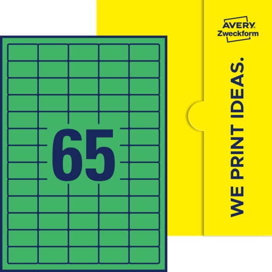 65 stk. etiketter per ark