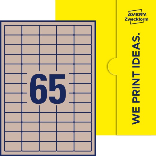 65 stk. etiketter per ark
