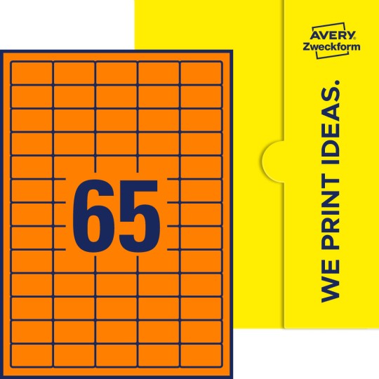 65 stk. etiketter per ark