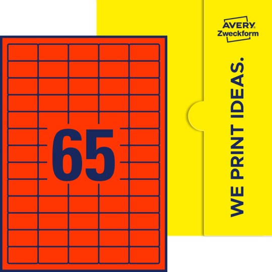 65 stk. etiketter per ark