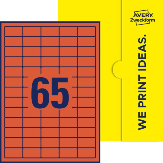 65 stk. etiketter per ark