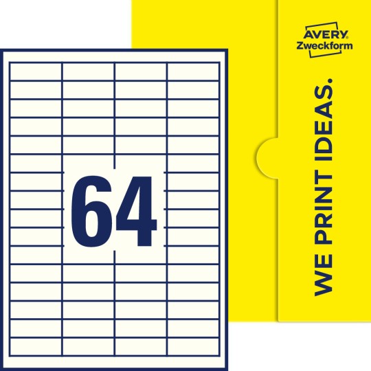 64 stk. etiketter per ark