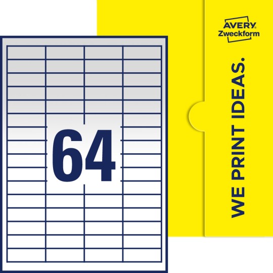 64 stk. etiketter per ark