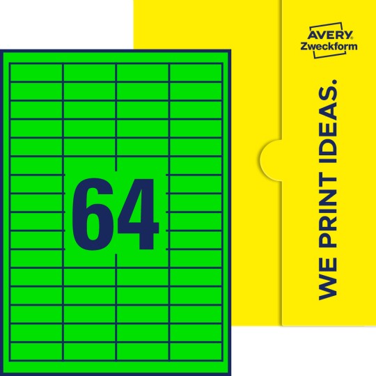 64 stk. etiketter per ark