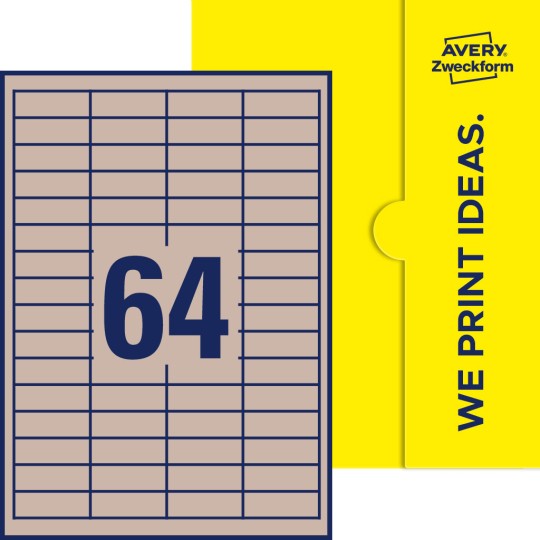 64 stk. etiketter per ark